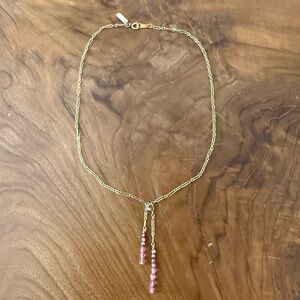 Holly Yashi 14k Gold Filled Necklace With Pink Crystal Beads
